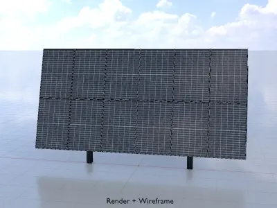 Agriculturally Dual-Use Solar-Plant 165 degrees 8m Low-poly 3D model