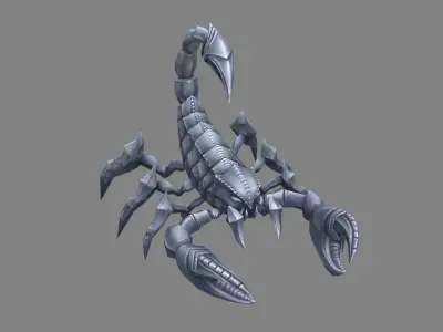 Stone scorpion sculpture Low-poly 3D model