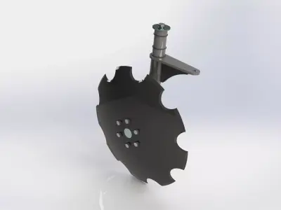 WG 000 - Disc harrow with rack Low-poly 3D model