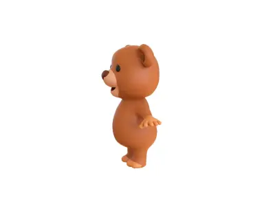 High-Quality 3D Cartoon Bear Low-poly 3D model