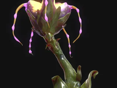 Magic Flower Low-poly 3D model