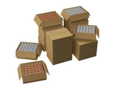 Egg box - supermarket Low-poly 3D model