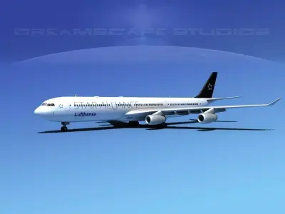 Airbus A340-600 Lufthansa Star 3D model