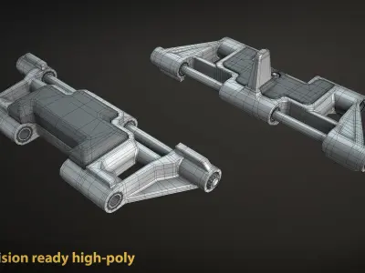 M2 Bradley and M270 MLRS Tracks Low-poly 3D model