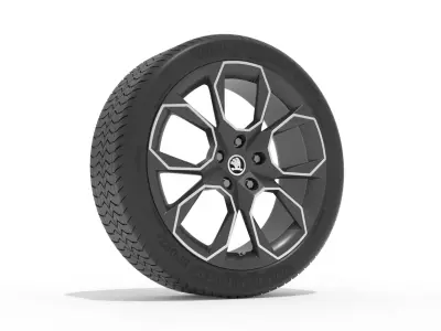 Skoda Extrem Rim 19 inch with Tire 3D model