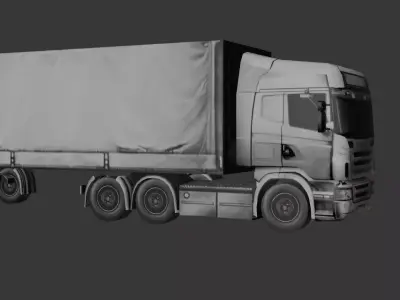 Cargo Semi Truck 3D Model 01 Low-poly 3D model