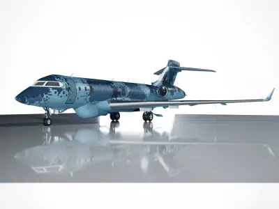 Saab Swordfish MPA -Global 6000 Maritime Patrol Aircraft variant Low-poly 3D model