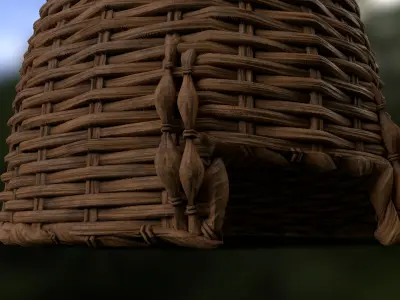 Wicker Beehive Low-poly 3D model
