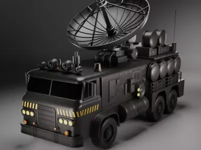 Signal Titan Tactical Broadcast  Vehicle Low-poly 3D model
