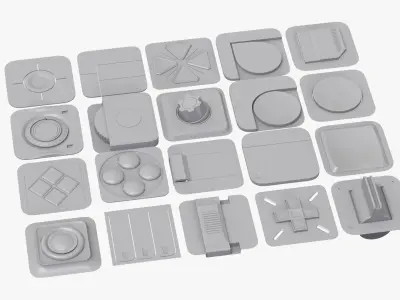 User Interface Buttons Kit Pack 2 3D model