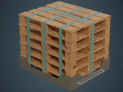 Pallet Rack 1A Low-poly 3D model