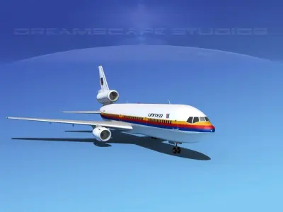 Douglas DC-10 United 1 3D model