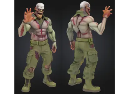 Zombie Fighter Military Gear Low-poly 3D model