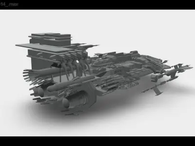 Alien spaceship Low-poly 3D model get