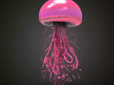 Pink  jellyfish 3D model