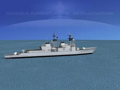 Spruance Class DD973 USS John Young 3D model