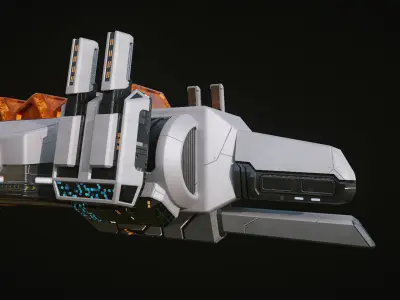 Spaceship Fighter - Source Files Attached 4K Textures Low-poly 3D model