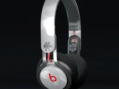 Beats Mixr custom white Camo 3D model