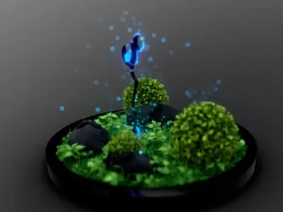 Moon Staff Low-poly 3D model