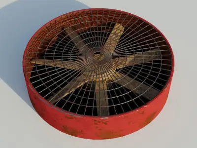 Turbine 3D model two rusty fans Low-poly 3D model