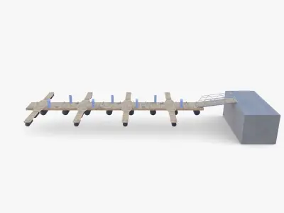 Pontoon dock V3 3D model