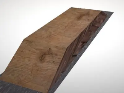 Ramp low poly wooden plank Free 3D model
