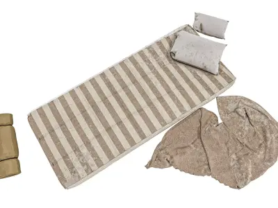 Protable Camping Bed Low-poly 3D model