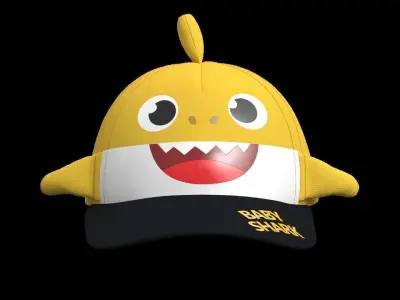 Baby Shark cap clo3d Low-poly 3D model