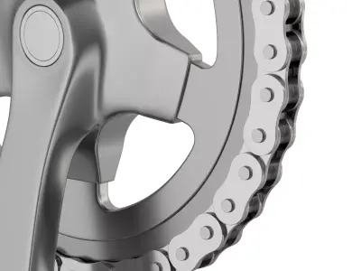 Bike roller chain transmission animation 3D model