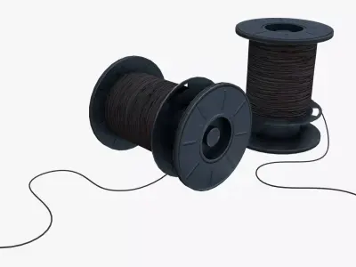 German Cable Reels WWII Free low-poly 3D model