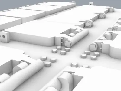 VLS Vertical Launching System Low-poly 3D model