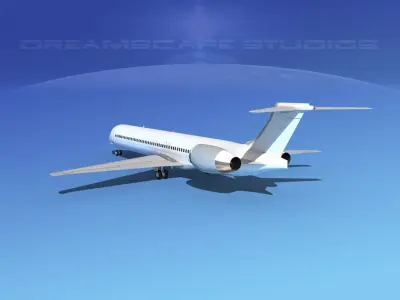 McDonnell Douglas MD83 Unmarked 1 3D model