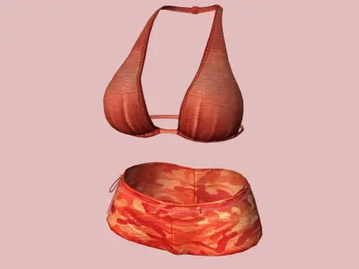 Sexy Red Army Bikini Low-poly 3D model