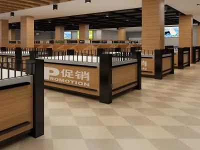 supermarket mall Modern 3D model