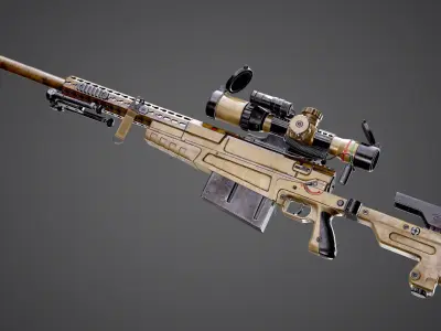 AX-50 Sniper Rifle AAA FPS Game Ready Weapon Asset Low-poly 3D model