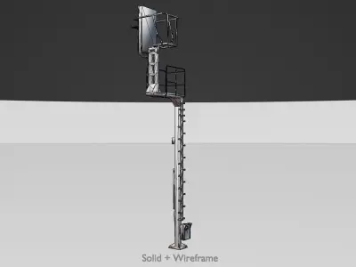 KS Railway Signal Post 7000mm Version-5 Low-poly 3D model