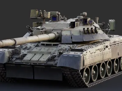 T80U MBT v31 Undrivible Low-poly 3D model