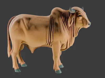 Realistic Bull 3D Model for Games Simulation and VFX 3D model