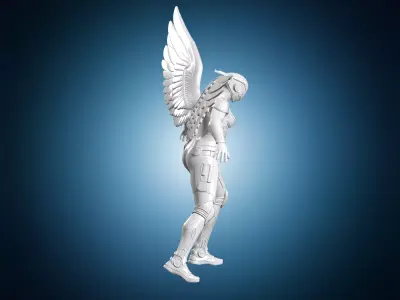 Sleek Sci-Fi Angel 3D Print Sculpture 3D print model