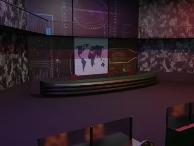 Military Mission Control Center Low-poly 3D model