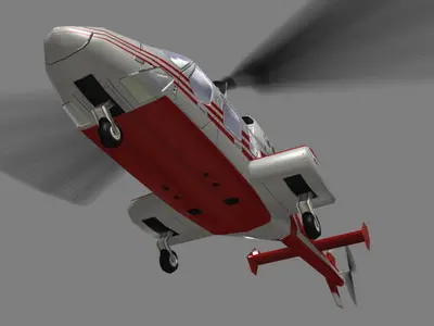 Bell 222 V4 Helicoopter Low-poly 3D model