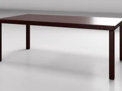 Dark Ebony Wood Coffee Table 3D model