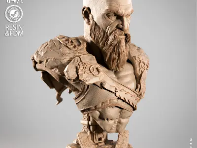 Wicked Movies Kratos Portrait Bust 3D print model