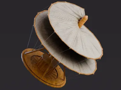 Da Vinci Inventions - Helical air screw Low-poly 3D model