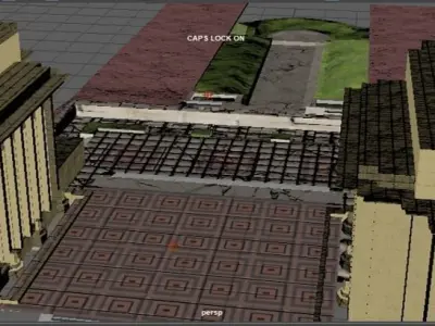 Museum Place du Trocadero LOW POLY Low-poly 3D model