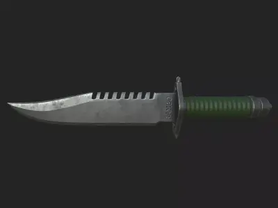 Knife Rambo Free low-poly 3D model