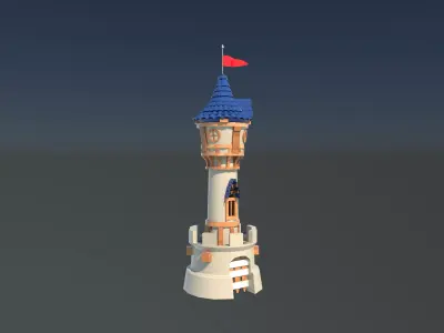 little Castle Tower Low-poly 3D model
