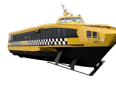 Fast Passanger ferry Yellow 3D model