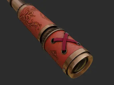 Pirate Spyglass Low-poly 3D model