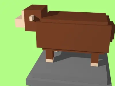 VOXEL SHEEP - MODEL 7 Low-poly 3D model